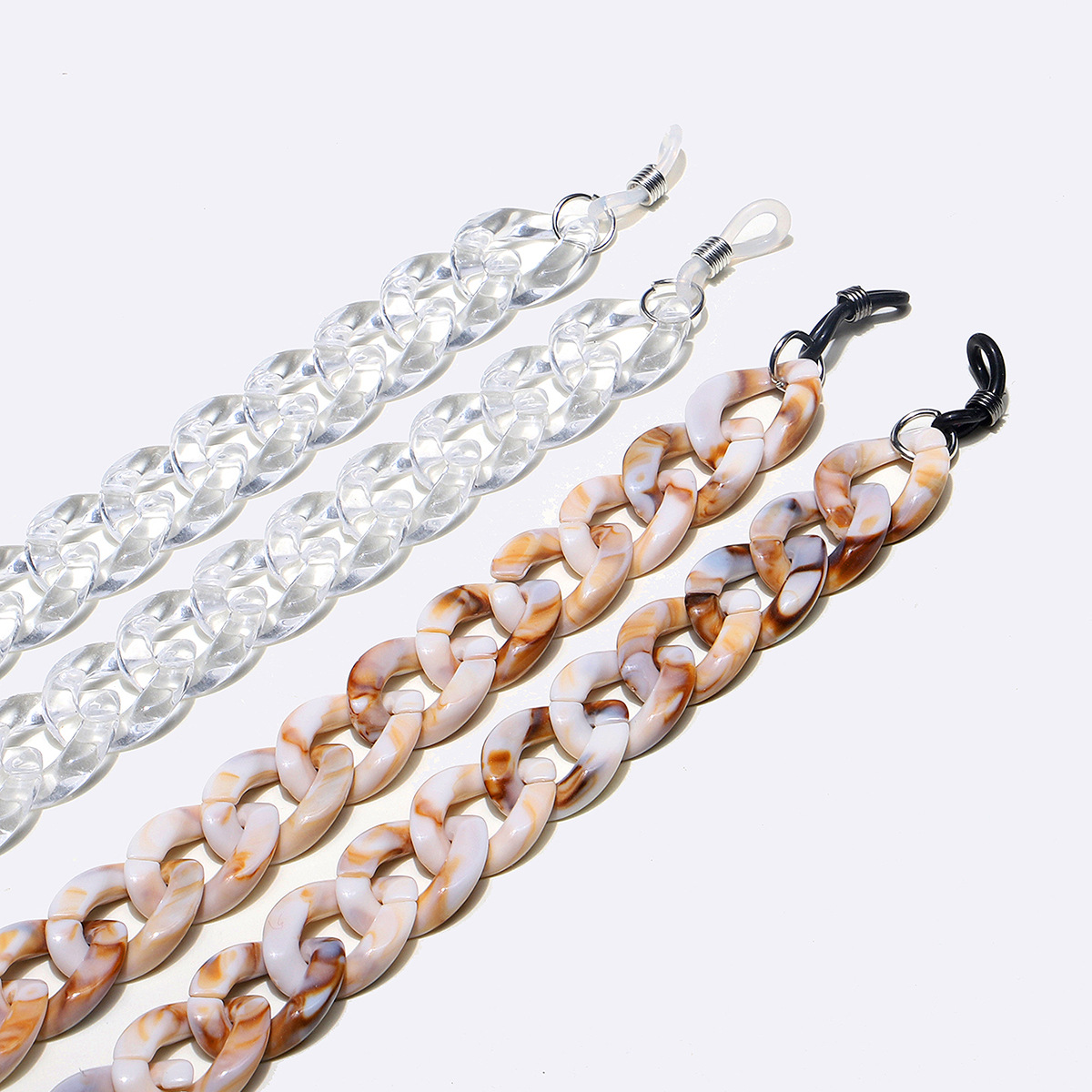 63g Weight Arylic Material Vintage 2 Piece Acrylic Transparent Glasses Shell Glasses Chain Wholesale Nihaojewelry 1