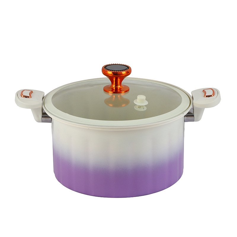 Regalos de fábrica al por mayor olla de sopa romana con cerradura de doble oreja olla de cocción de micropresión caja de regalo sin recoger estufa hierro fundido