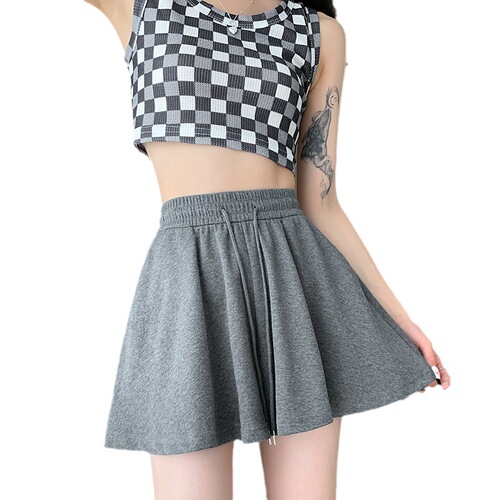 Ballet shorts, women's summer sports casual wide-leg pants, anti-exposure elastic, high waist, slimming, pleated Minnie hot pants