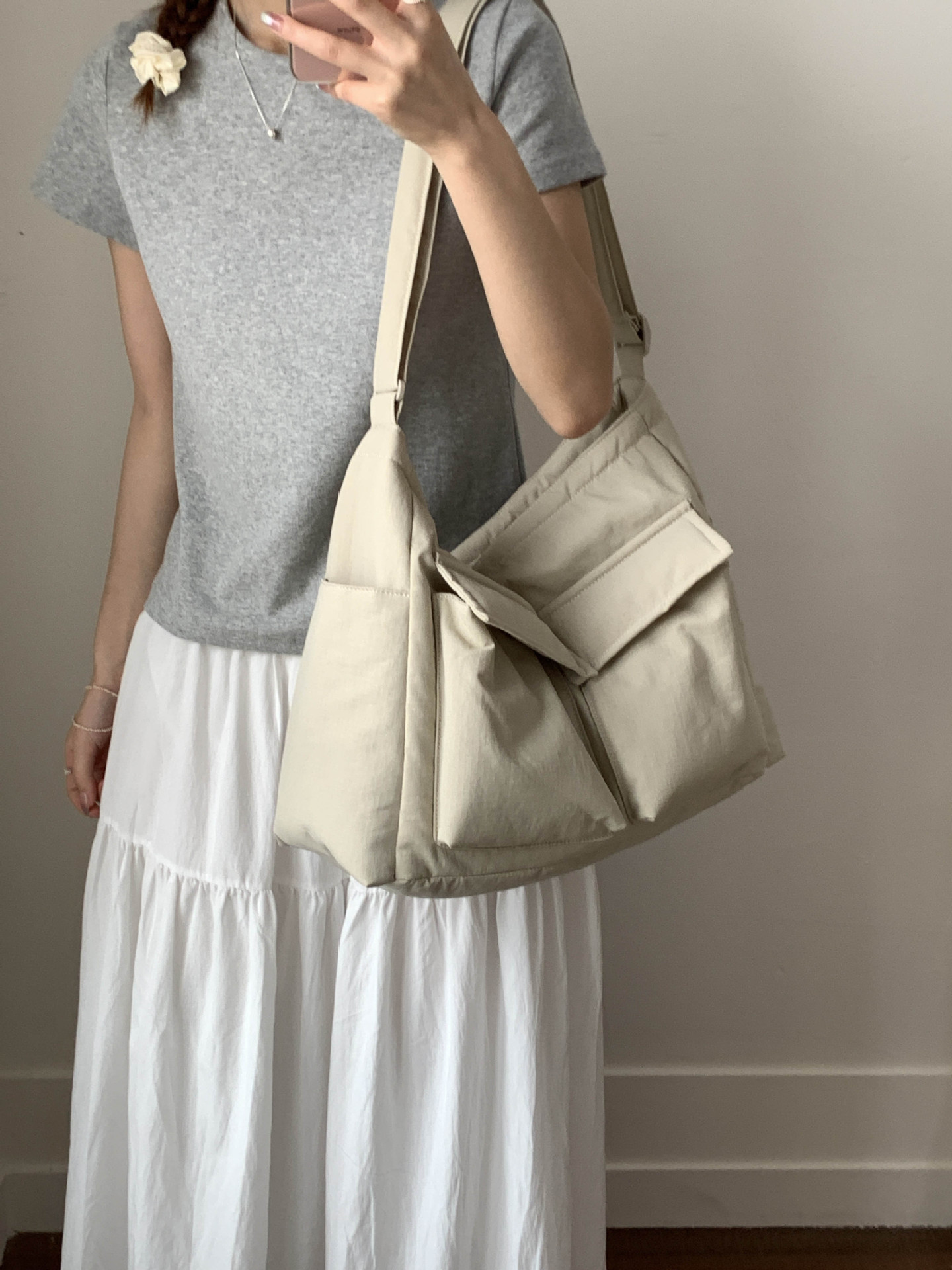 Bolsa de lona de explosión de comercio exterior para mujeres 2025 nuevo viaje multibolsillo bolso de gran capacidad para trabajar mochila de hombro