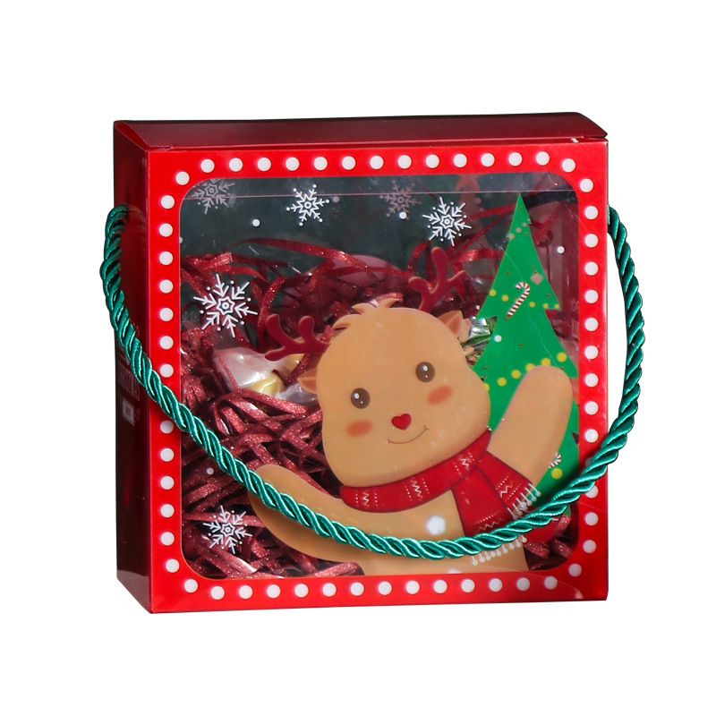 Christmas package transparent box snowflake crispy glutinous rice boat biscuits nougat milk dates baked pastries packaging box 5