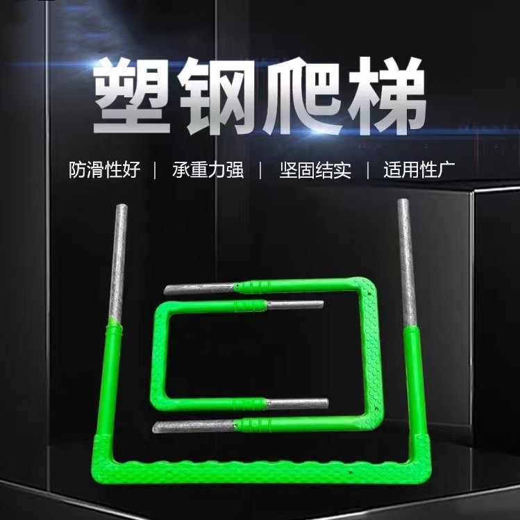 塑钢爬梯球墨铸铁爬梯污水检查井爬梯包塑踏步爬梯