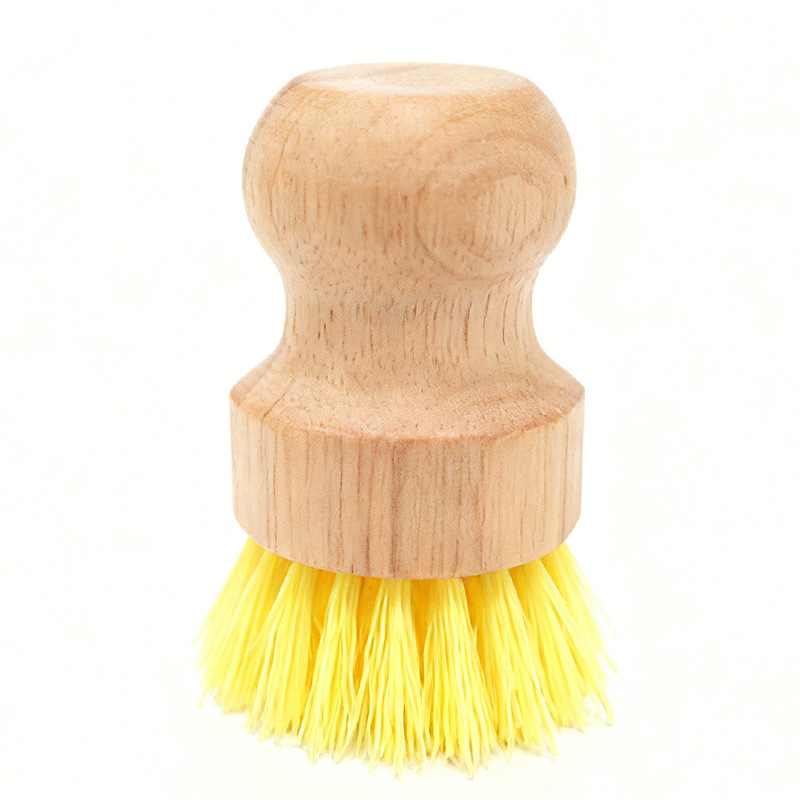 Cepillo de limpieza para cocina de fibra natural, con mango de madera