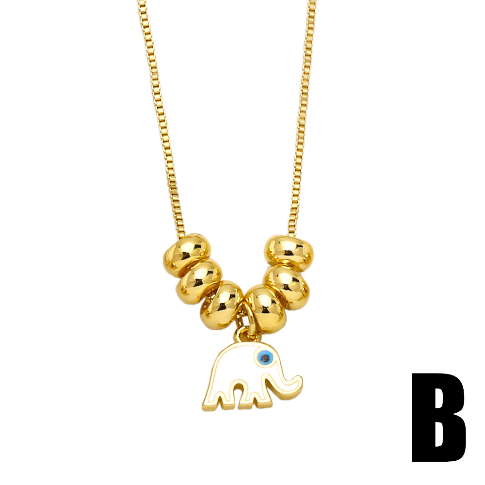 Fashion Star Butterfly Elephant Copper Necklace Plating Zircon Copper Necklaces