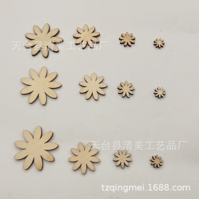 10-35mm Botones de flor de ciruelo de tronco Mezcla de tamaño europeo y americano 50/100 piezas en un paquete de madera