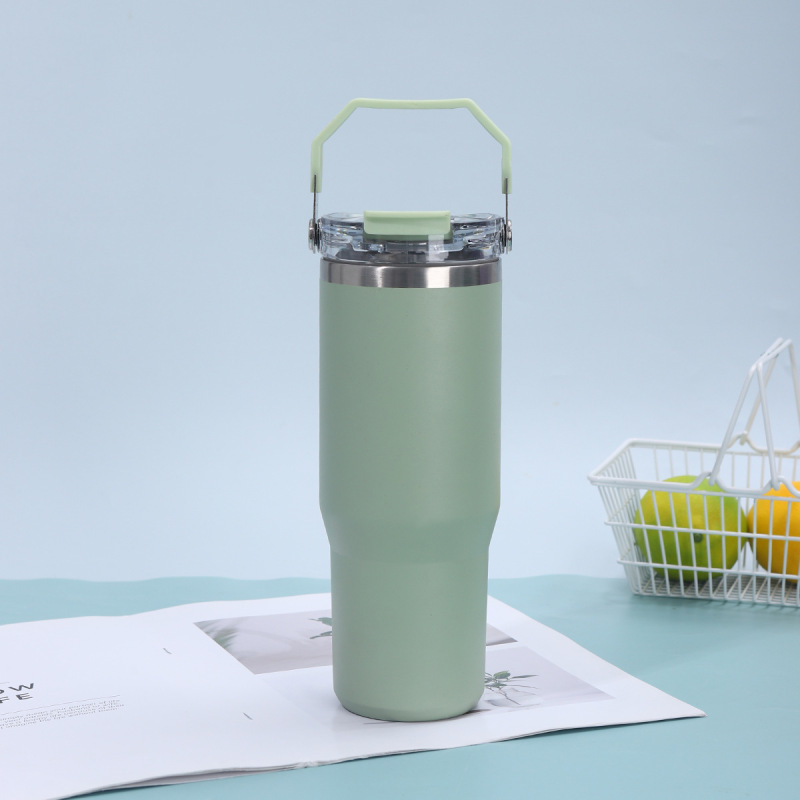 東南アジアアメリカンスタイル 20oz30oz カーカップポータブルシングルおよびダブルドリンク透明カバーアイスバ 304 ステンレス鋼魔法瓶カップ|undefined