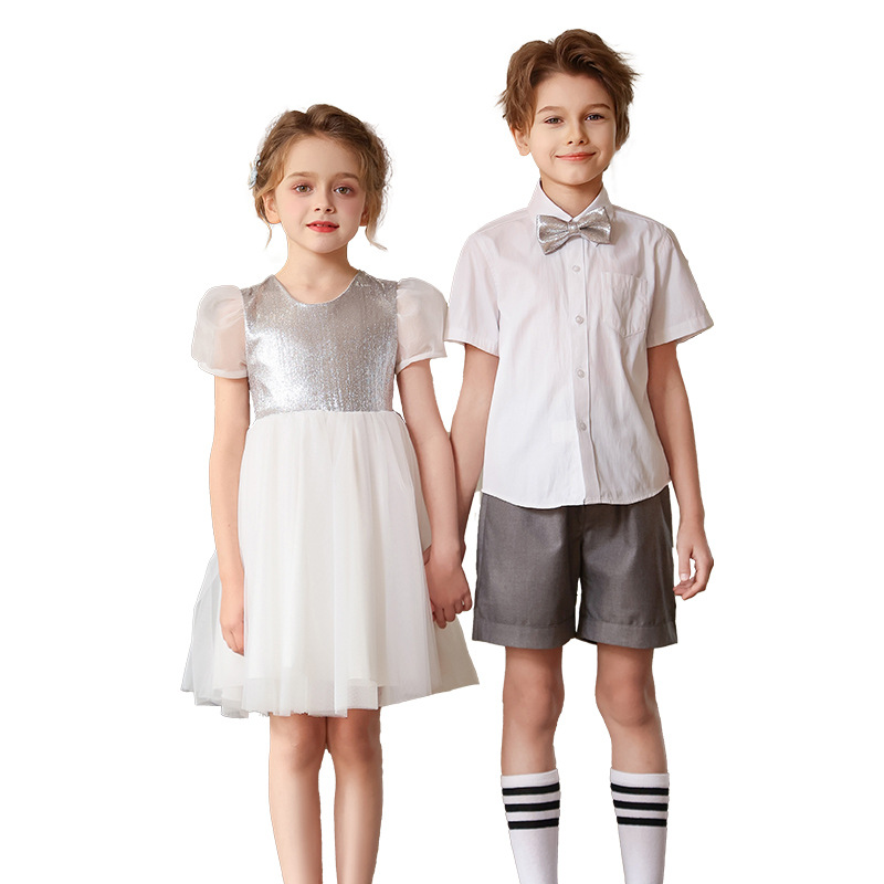 Uniforme de actuación del coro de niños del día de junio, foto de graduación de jardín de infantes, ropa de actuación, vestido de baile de recitación de poesía de escuela primaria y secundaria