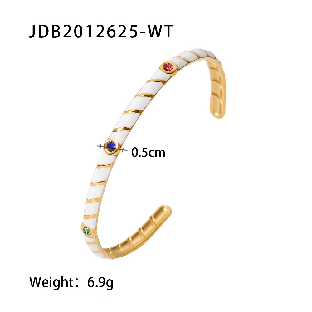 Fashion Geometric Stainless Steel Bracelets Gold Plated Zircon Stainless Steel Bracelets