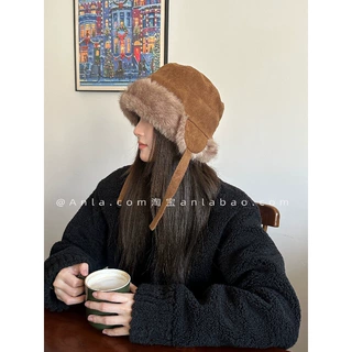 双面戴雷锋帽女冬季加绒保暖护耳帽系带防寒帽子户外骑车飞行帽