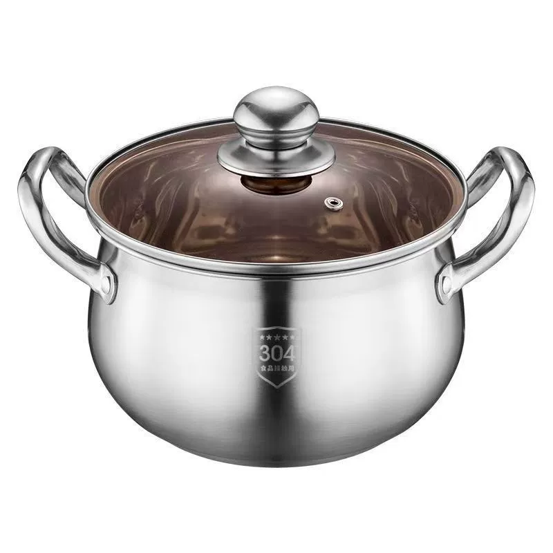Суповой котёл с барабанной формой и двумя ручками из нержавеющей стали, утолщённая индукционная плита, горячий котёл, рагу, домашний суповый котёл