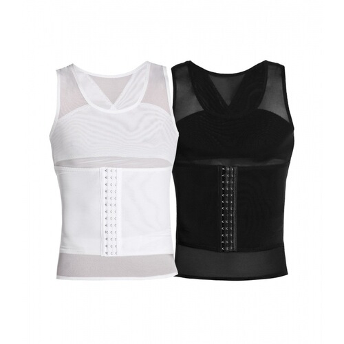 Men's button-down adjustable tummy control body shaping waist corset beer belly shaping vest invisible and breathable