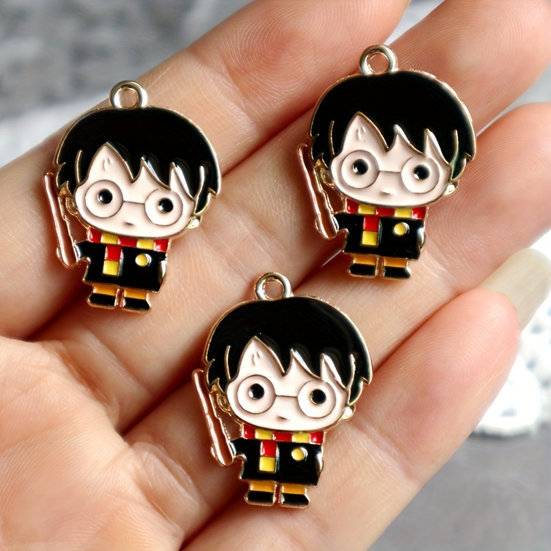 European and American foreign trade hot fashion personality trend Harry Potter college cartoon characters drop oil jewelry accessories