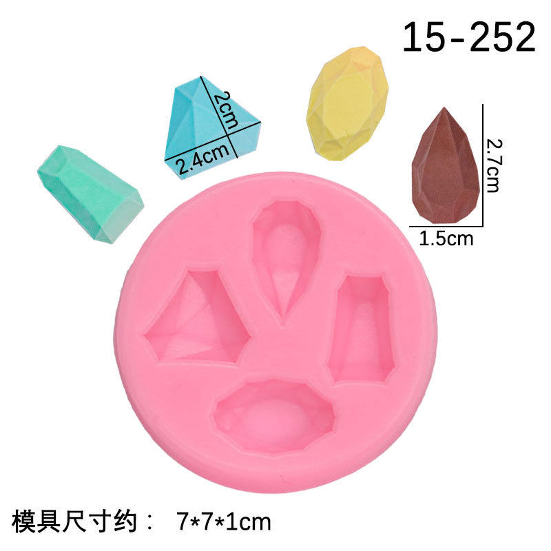 Simulación diamante semicírculo gema forma fondant molde de silicona decoración la torta chocolate para hornear
