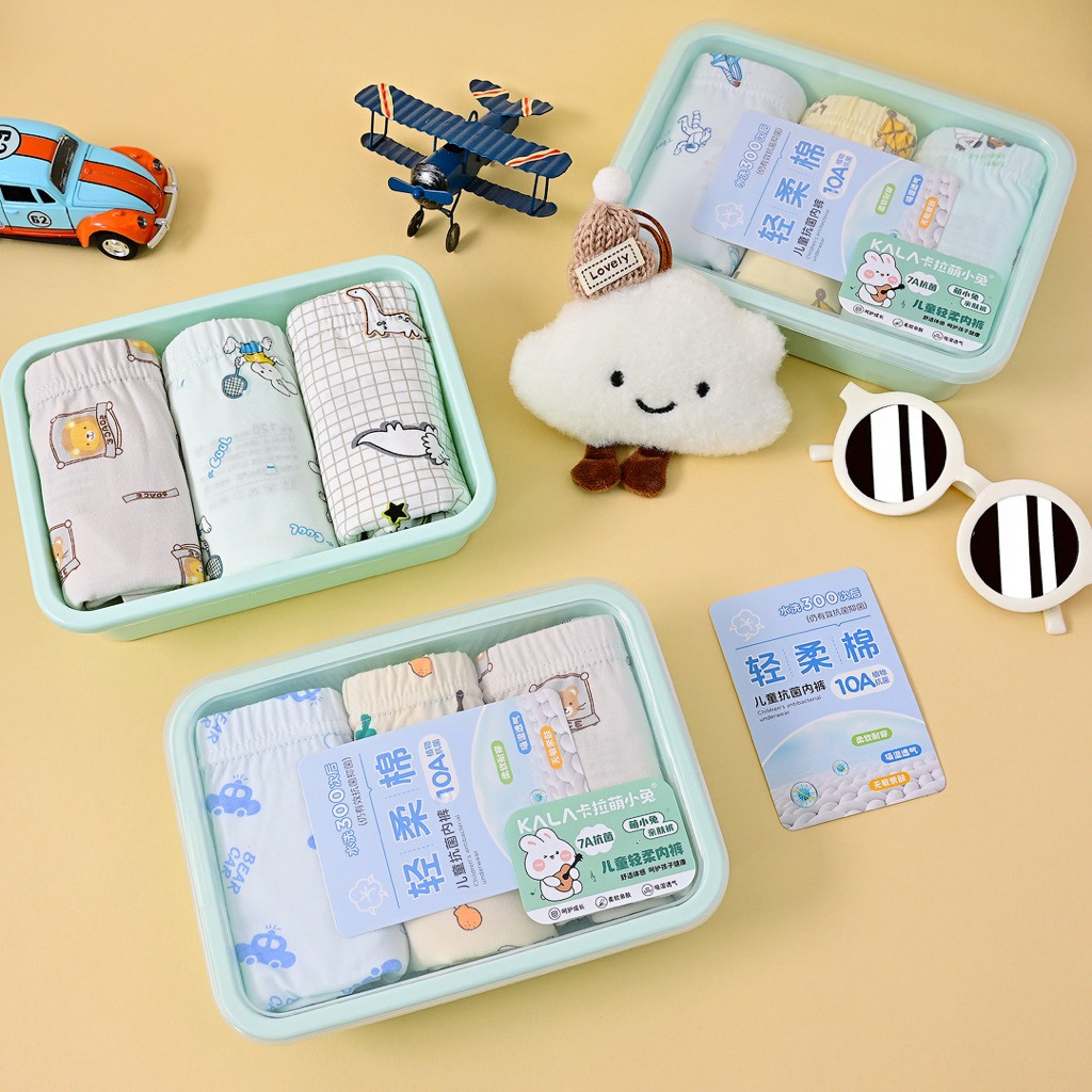 10A Antibacterial Boys and Girls Pure Cotton Boxer Briefs Type a Cotton Boxer Briefs Development Period Growth Pants Medium and Large Children Manufacturer