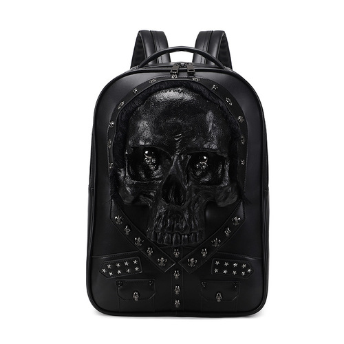 New Skull Head Dual Shoulder Bag, Unisex Personality 3D Stereo PU Bag Manufacturer, Cross-border Laptop Bag