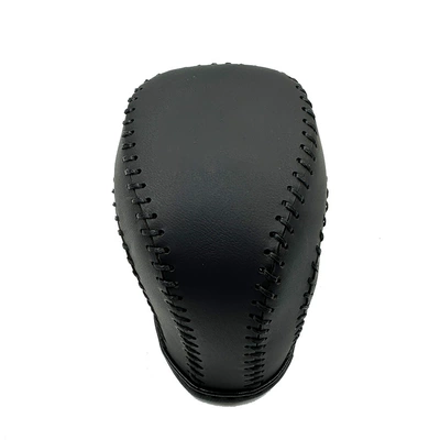 Sürətlər qutusu və əl tormozu başlıqları gear shift knob cover, 8th - black-leather-black-thread