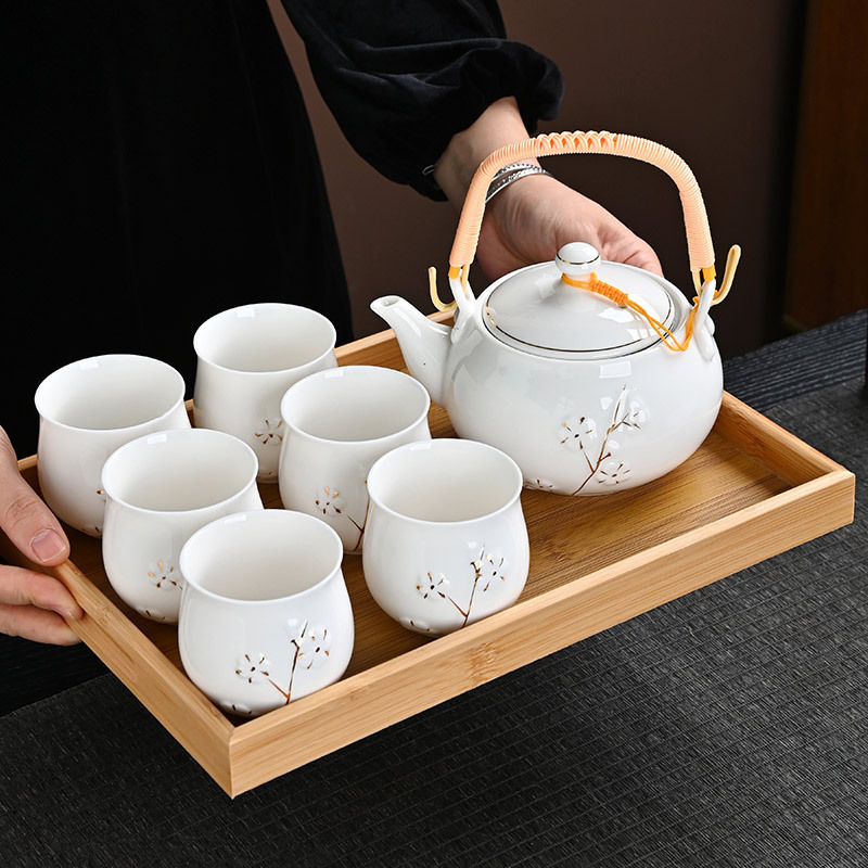 Teapot Set with Ceramic Filter for Home Use, Large Teapot, European and American Style Teacups, Tea Set, Cross-Border E-Commerce, Dropshipping