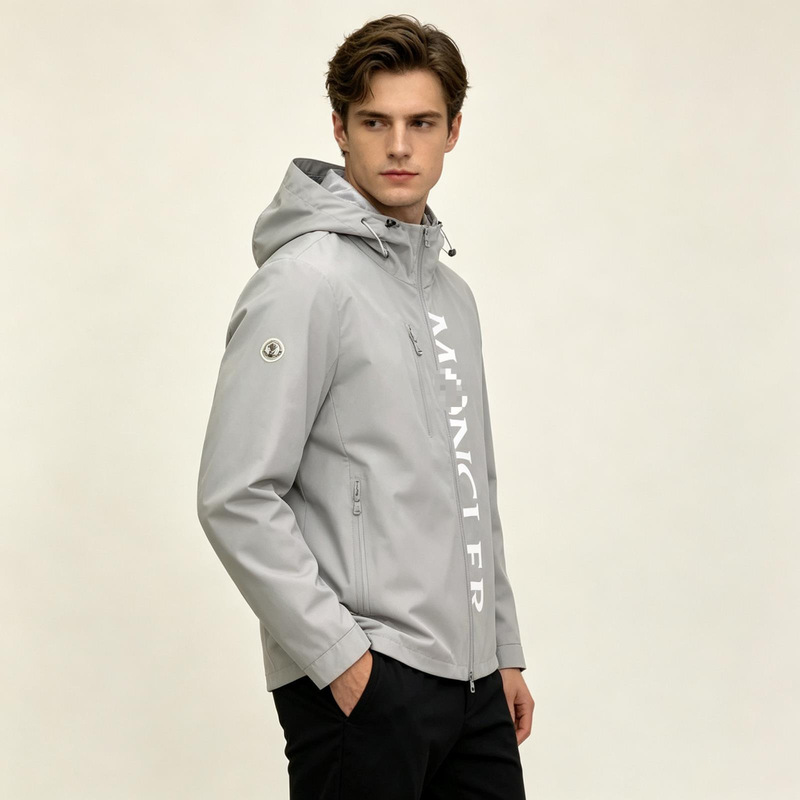 New Spring and Autumn Fashion Trend Casual Jacket with Hood, Solid Color, Full of Details, Light Luxury Coat with Lettering New Spring and Autumn Fashion Trend Casual Jacket with Hood, Solid Color, Full of Details, Light Luxury Coat with Lettering