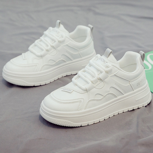 Women's 2024 Spring New White Shoes, Student Breathable, Versatile Sports Casual Dad Shoes, Soft Sole, Spring and Autumn