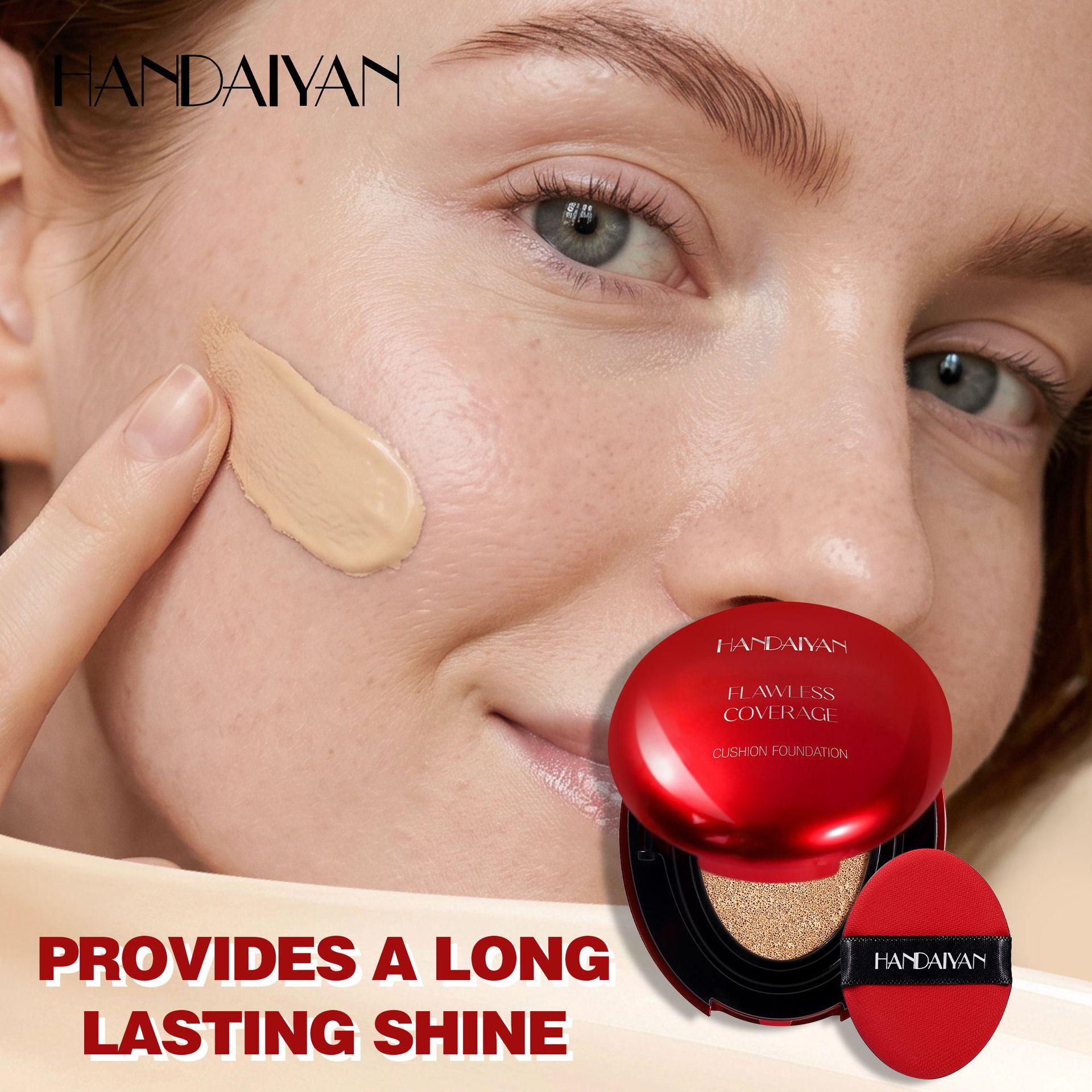 In stock Air Counter Foundation Liquid 5 color elíptico rojo shellhandaiyan transparente natural concelector reparador líquido de base transfronterizo