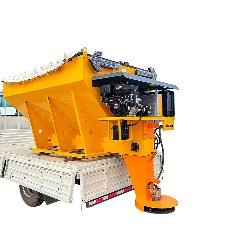 gran vehículo de nieve derretida sal dispensador de nieve derretida dispensador de nieve pequeña carretera municipal colgar equipo de nieve y deshielo