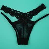 Трусики из кружева (женщины) one size — дышащие бретели-бант стринг, полупрозрачное кружево, белый/черный/фуксия