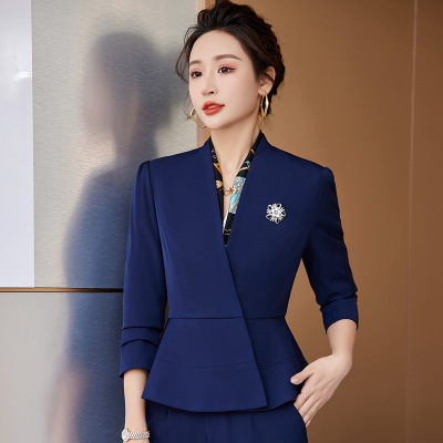 白色西装职业套装2022气质女神范前台接待经理美容院珠宝店工作服