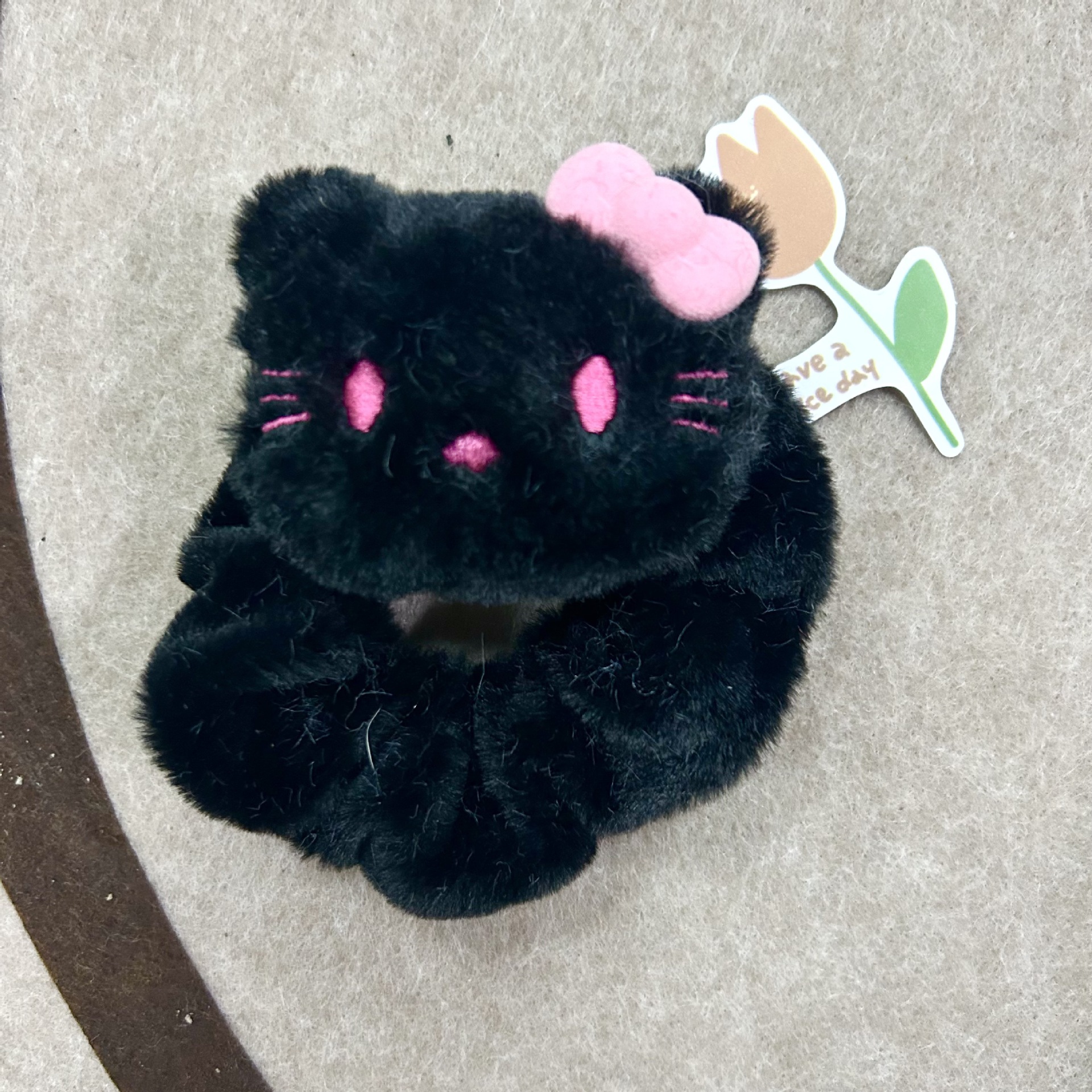 Dulce lindo peluche kt felino círculo de intestino grueso estudiante dulce felina elás negro rosa chica joyería de cabello cabello cabello
