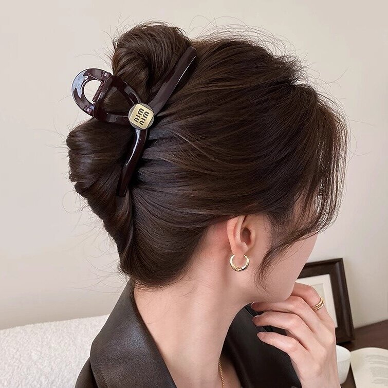 女性用高品質ゴールドラベルレターグリッパー2025新しいハイエンド大型ヘアクリップ後頭部シャーククリップ|undefined