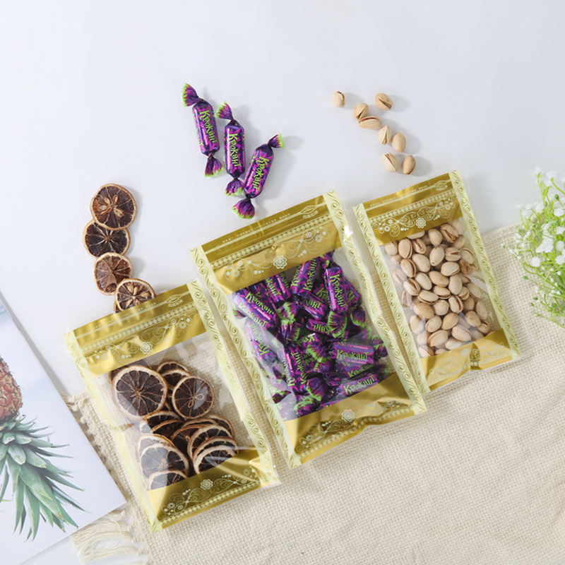 alta transparencia impresión de color nuez auto-sellar bolsa de té flores frutas secas mariscos productos secos medicinales sopa empaque sellado bolsa