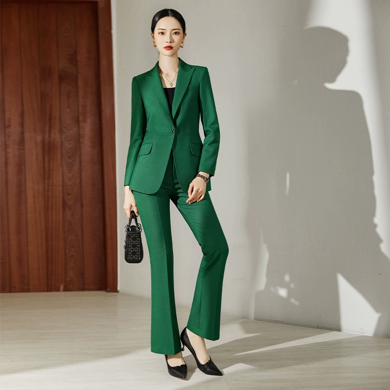 Green autumn elite classic suit jacket, overall
