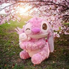 新款跨境樱花小金史迪仔玩偶玫瑰绒毛绒玩具抓机公仔女生礼物批发