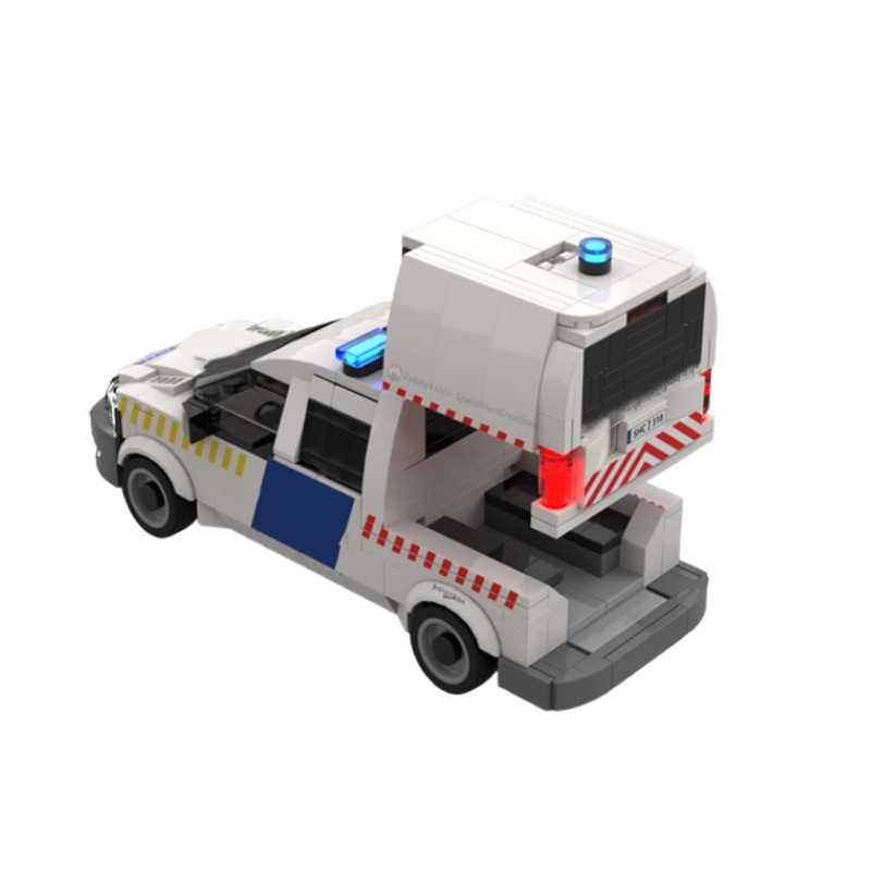 Polisbil och ambulans byggklossar set för barn_voghion.com