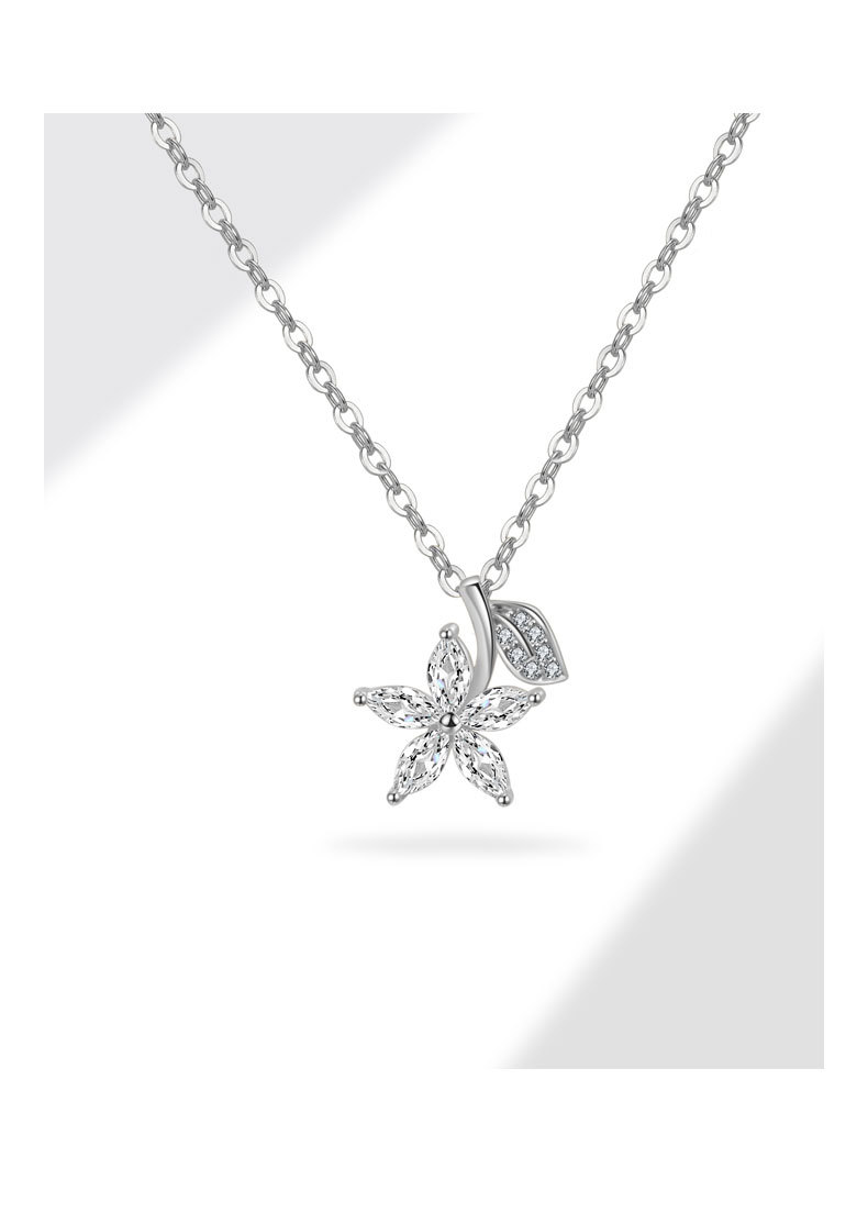 All Seasons Season Women's Gender 925 Sterling Silver Cable Chain Plating Flower Pendant Necklace