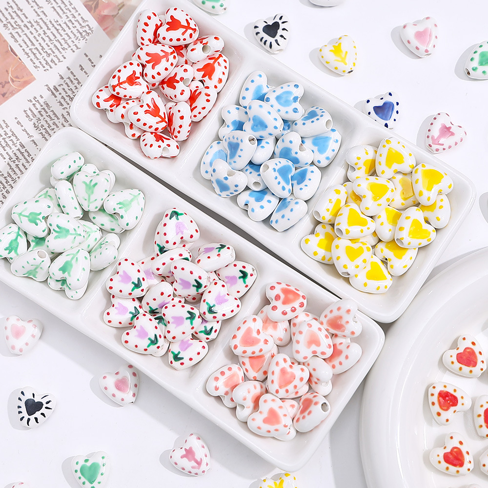Brand ceramic beads flower-shaped