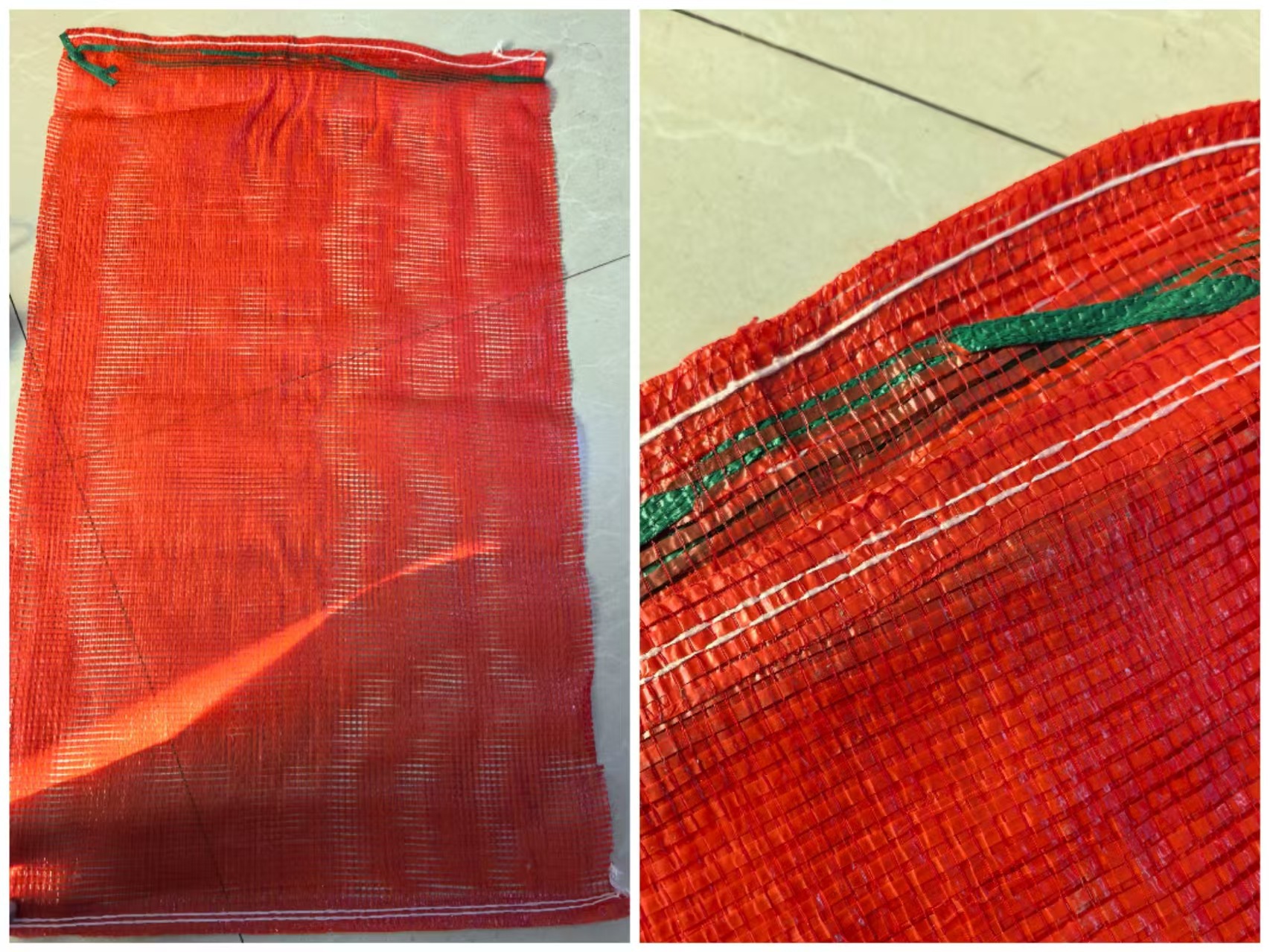 Bolsa de malla verde grande cifrado verduras frutas bolsas de malla abertura de paquete cifrado gran maíz bolsas de malla