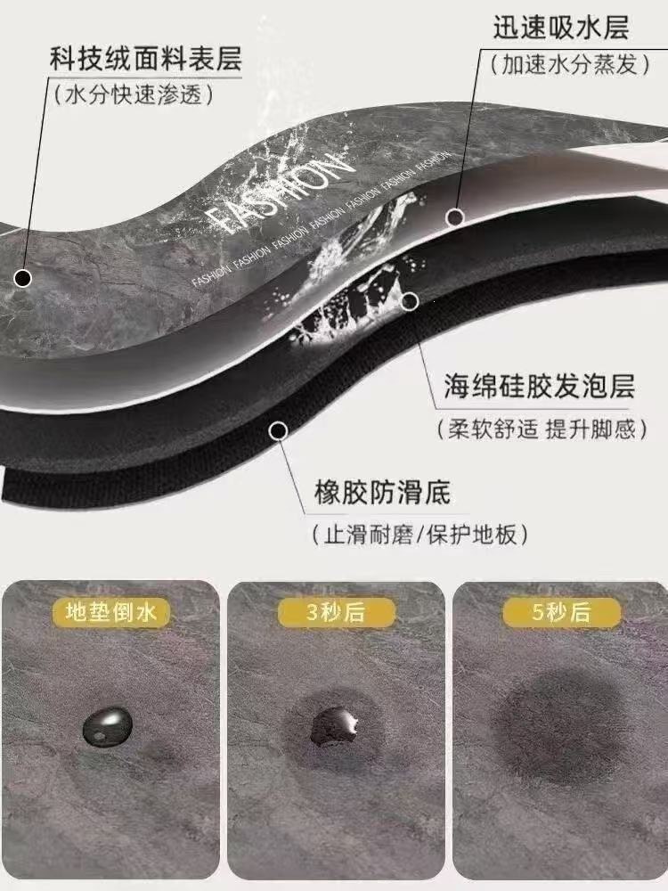 Car floor mats are slip-resistant, water-absorbent, dirt-resistant, made of diatom mud, are a complete set of carpet-style universal mats, easy to clean, single-piece, detachable and cuttable