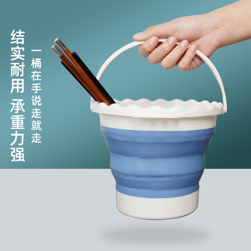 Huiyue foldable multi-functional large brush bucket outdoor portable silicone brush bucket watercolor painting art bucket