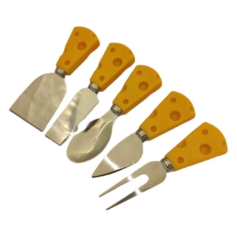 Желтая ручка из нержавеющей стали нож для сыра нож и вилка ложка Джем тост протрите нож и вилка ложка масло нож для закусок нож для масла