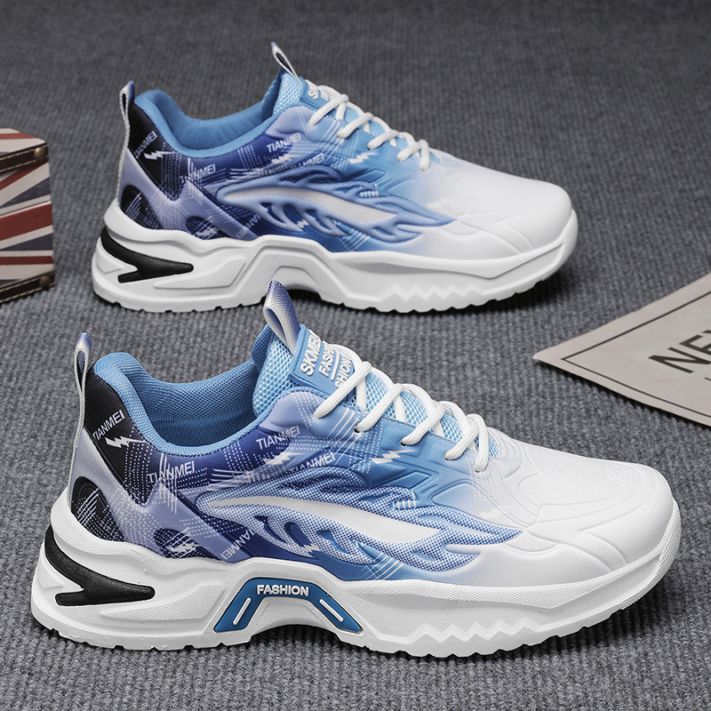 Zapatos de hombre verano nuevo estilo transpirable malla zapatos deportivos tendencia de hombre todo fósforo plataforma casual correr zapatos de moda papá