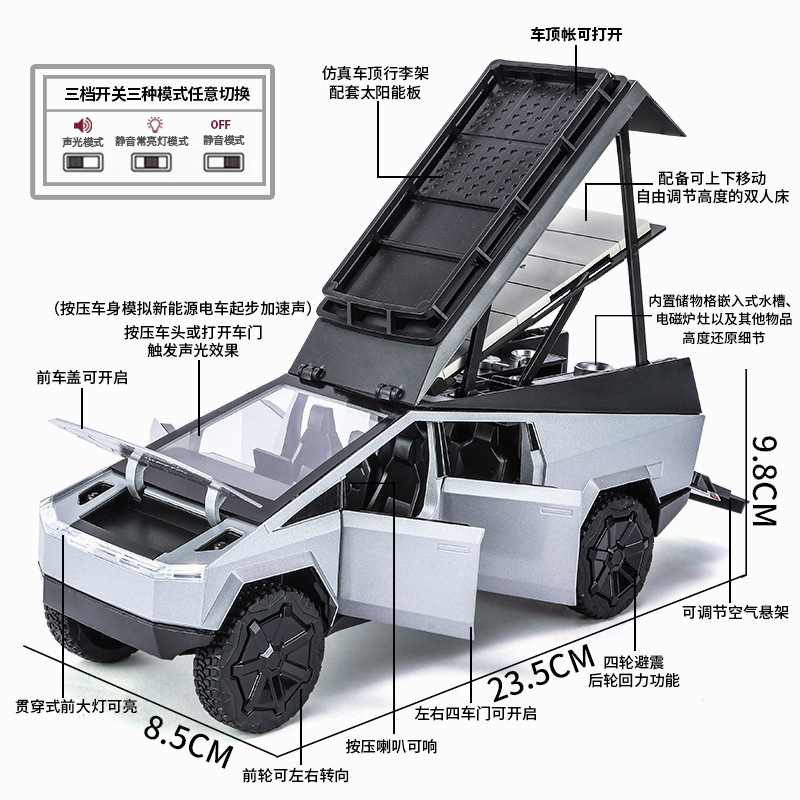 Modelo de coche de juguete de aleación a escala 1/24 de autocaravana, superventas transfronterizo, venta al por mayor para puestos de mercado en Chenghai.