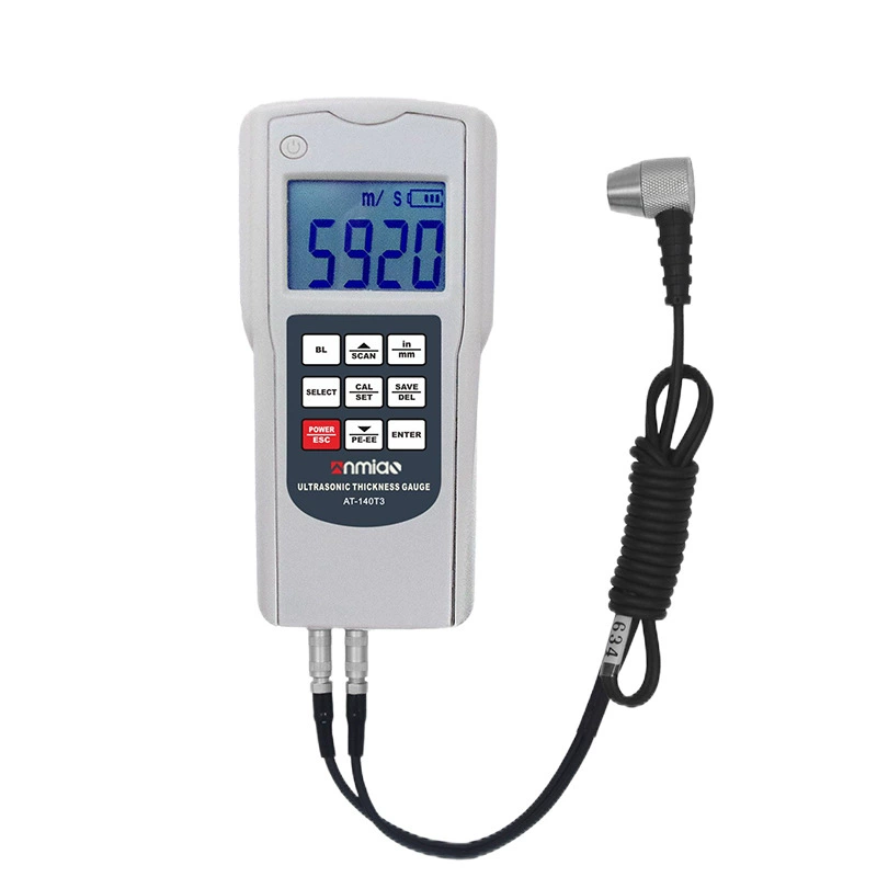 AT-140T3 Цифровой проникающий ультразвуковой толщиномер Ручной измеритель толщины металлической стальной пластины