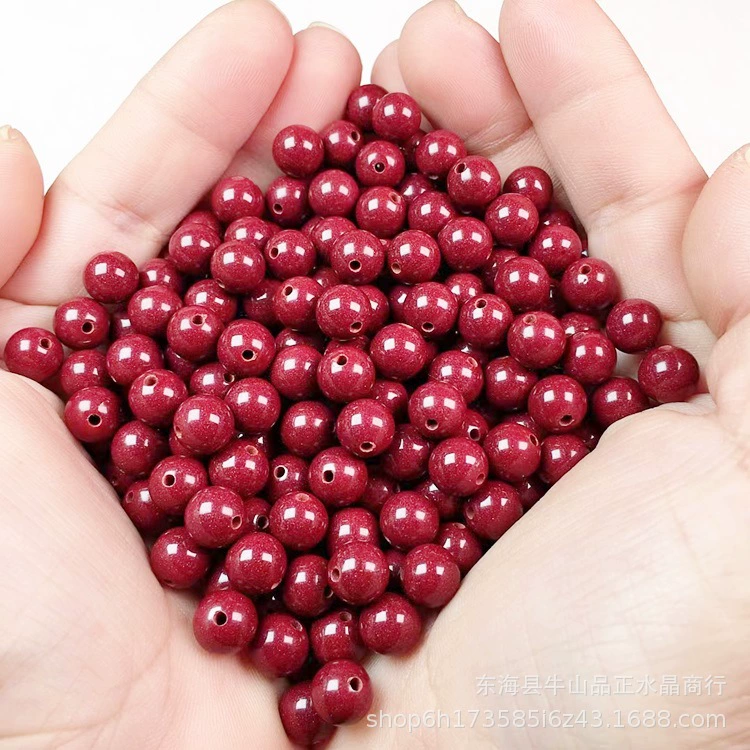 Round beads, accessories, wholesale, cinnabar