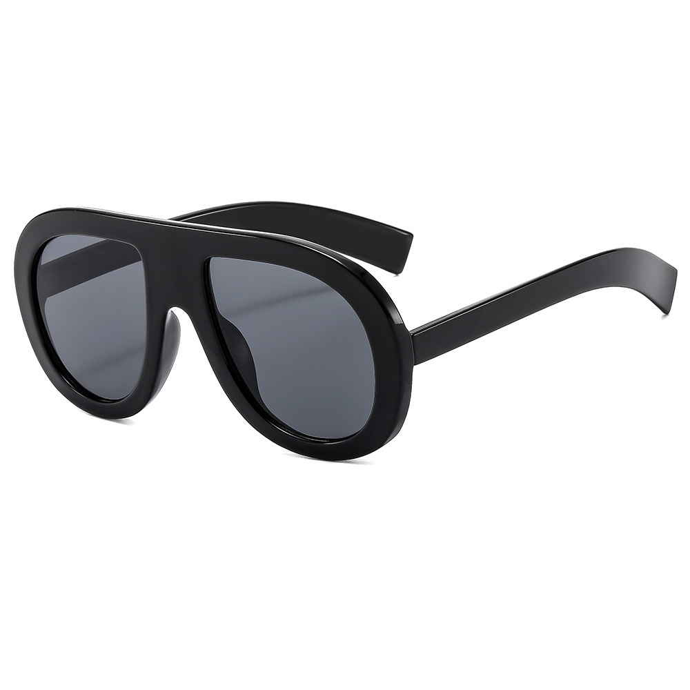 Stylish Oversized Aviator Sunglasses For Women Retro Style UV Protection Slimming Big Faces Men's Glasses_voghion.com