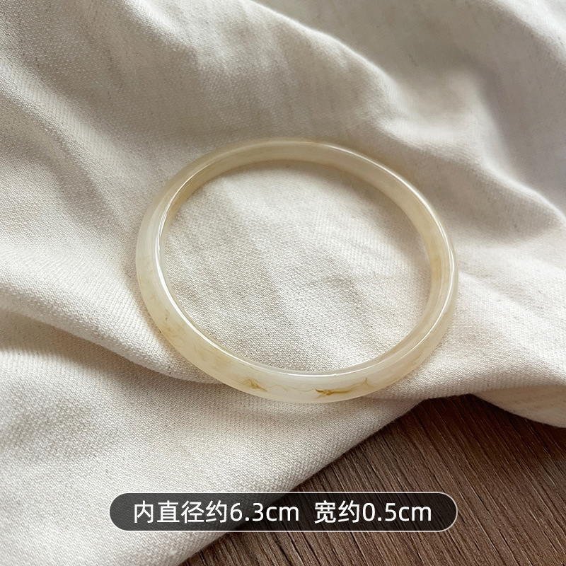 マカロンカラー樹脂オープンブレスレットレディースファッションレトロ気質ブレスレットニッチデザインクロスボーダーブレスレット卸売|undefined