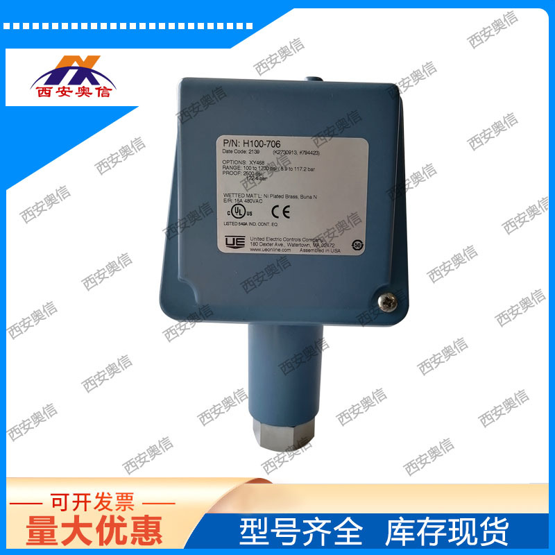 H100-706-M540美国UE机械式开关 氟橡胶耐腐压力控制器H100-706