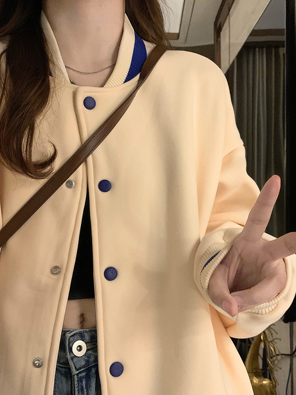 韩系chic卫衣短外套女2025早春秋冬季新款美式休闲夹克上衣棒球服|undefined
