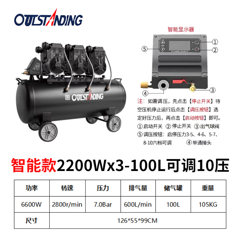 Smart model 2200Wx3-100L [Black copper wire adjustable 10 pressure]