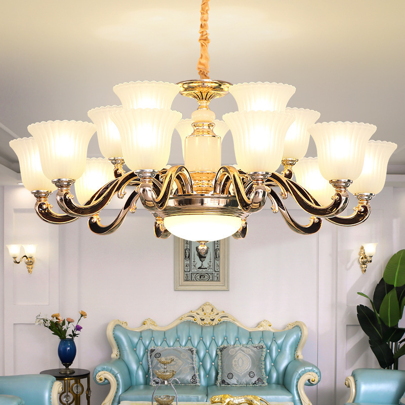 New European Style Chandelier Luxury Atmospheric Modern Living Room Chandelier Dining Room Bedroom Stairs Zinc Alloy Simple European Candle Lamp New European Style Chandelier Luxury Atmospheric Modern Living Room Chandelier Dining Room Bedroom Stairs Zinc Alloy Simple European Candle Lamp