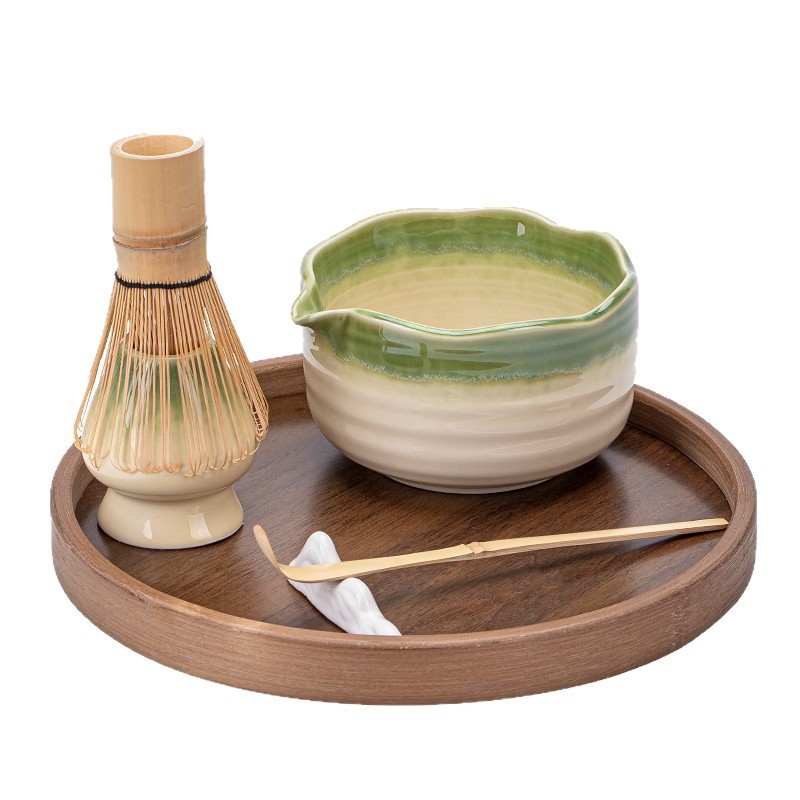 跨境日式陶瓷抹茶碗抹茶套装百本立茶筅立粗陶窑变宋蕴抹茶套装|undefined